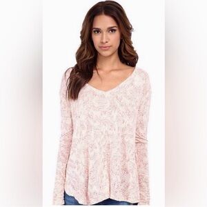 FREE PEOPLE NWT Sahara Asymmetrical Ruched Long Sleeve Crop Back Oversized Top